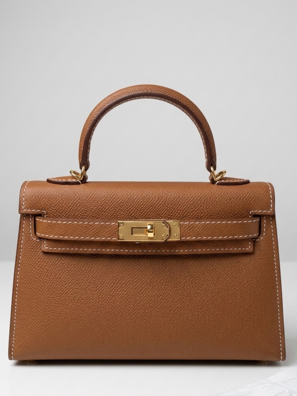 19CM Epsom Leather Top Handle Mini Bag - Golden